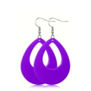3" Vibrant Purple Droplet Earrings